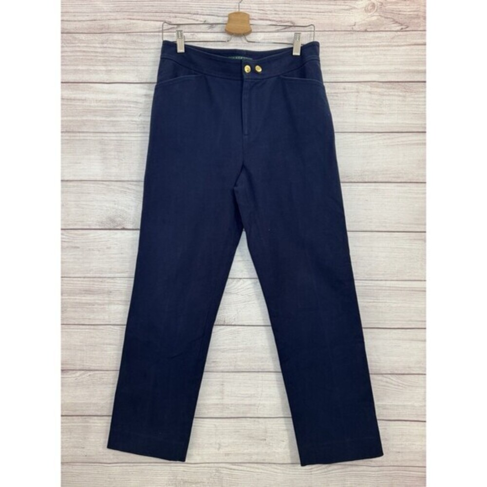 Lauren Ralph Lauren Women  Dress Pants Size 8P  8 Petite Blue 95%Cotton